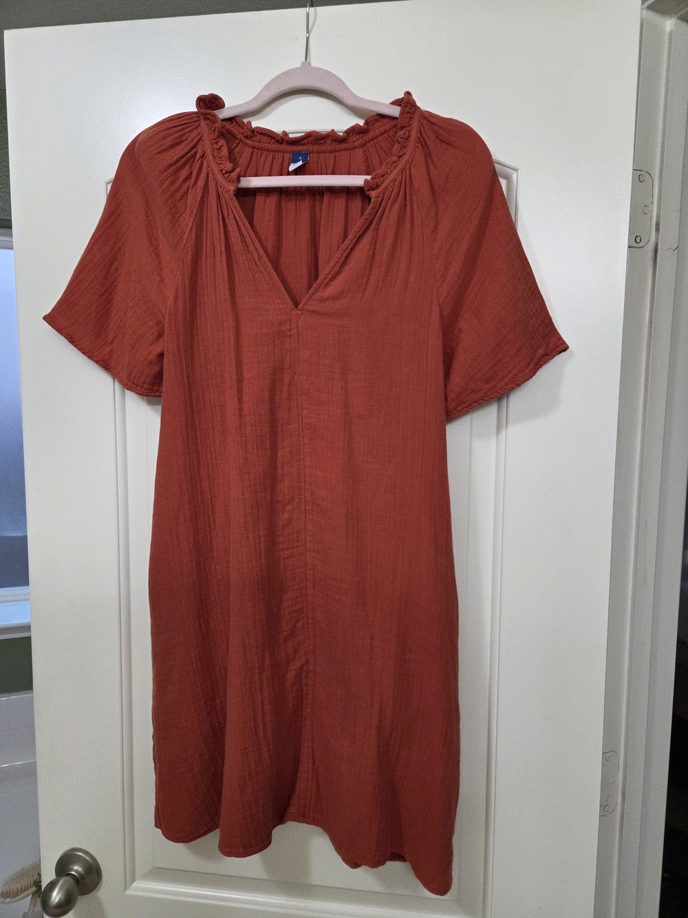 Old Navy Burnt Orange Short Sleeve Peasant Dress